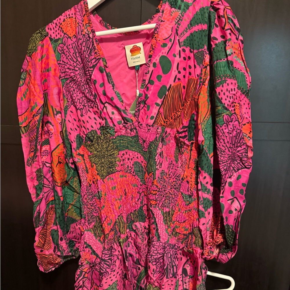 Farm Rio Women's Pink Floral Dress